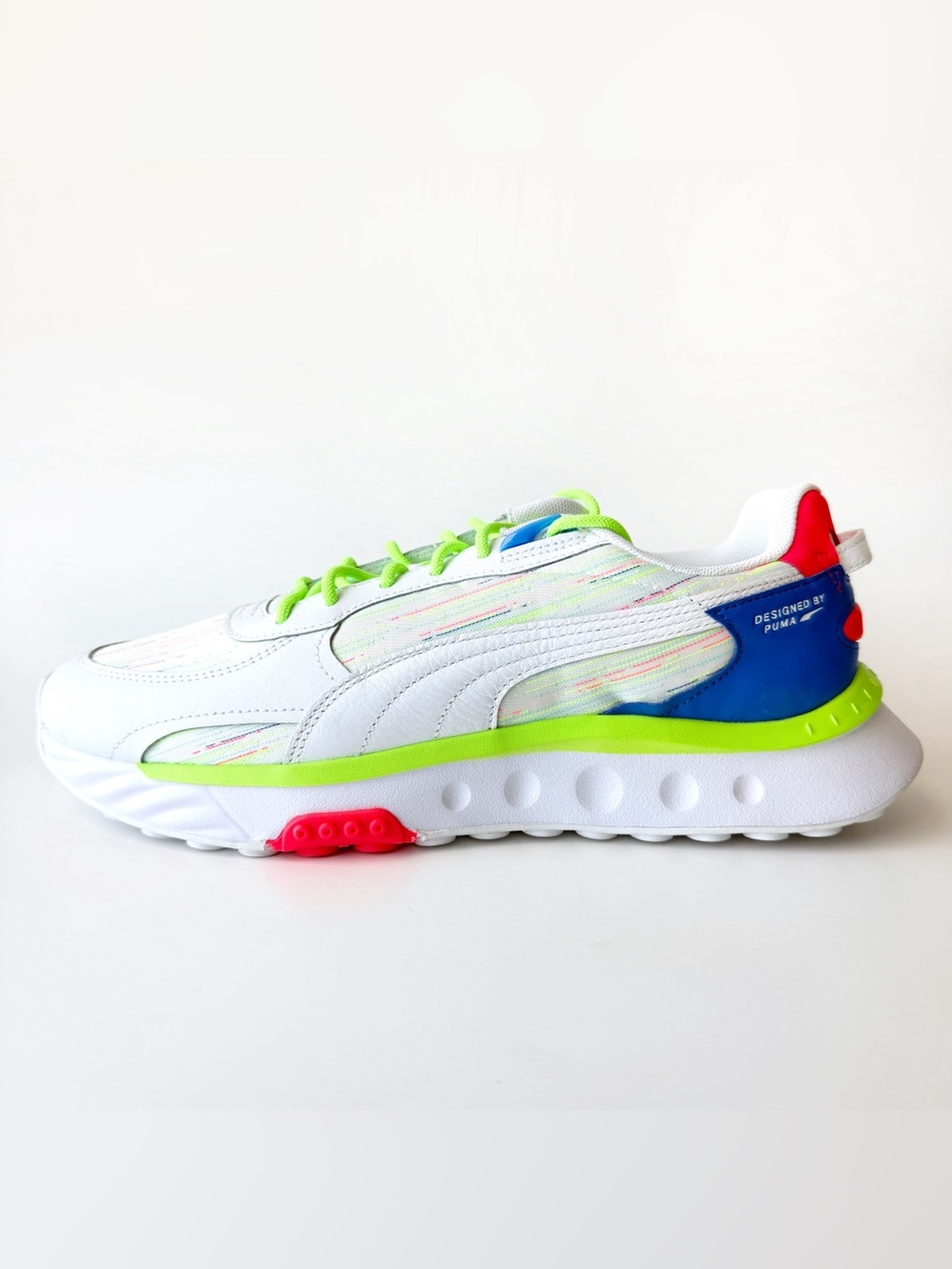 Puma Wild Rider Spectra Shoes Mens 11 Sneakers White Red Green Blue